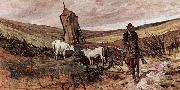 Berittener Hirte und Kuhe